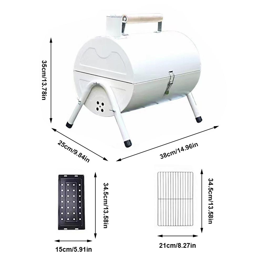 Portable Dual Purpose BBQ Grill Heating Stoves with Handle Camping Barbecue Grill Rack Net Firewood Stove Ironwork BBQ Grill