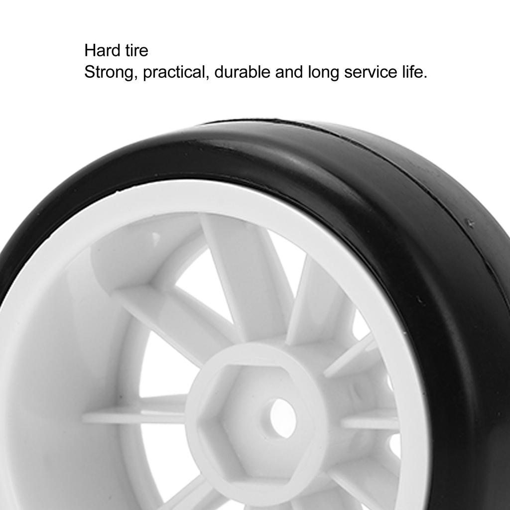 4 Pcs RC Drift Tire Wheels Rubber Plastic Hard Tires for Car Accessories 12mm Hex Black