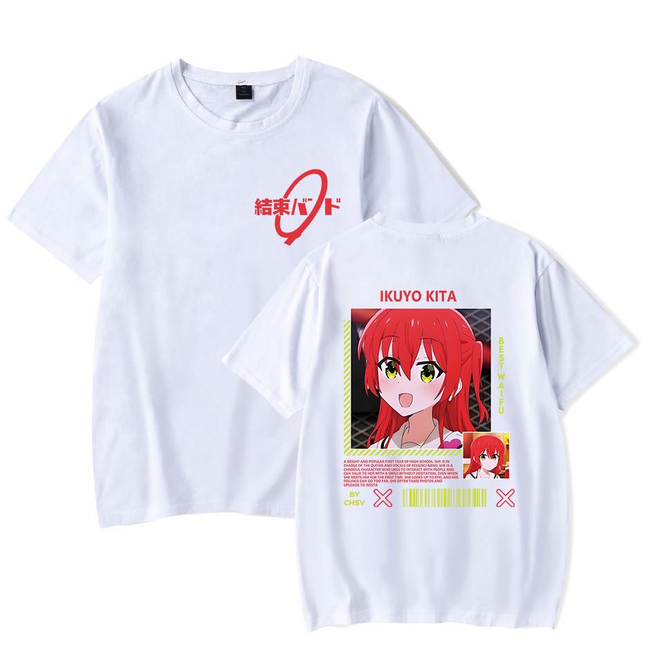 Anime Tshirt Bocchi the Rock Print Commemorative Shirt Round Neck Short Sleeve Summer Tees Lightweight Soft Comfortable Unisex