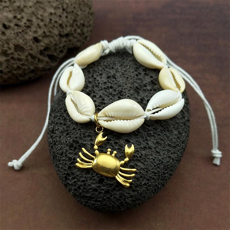Sea Turtle Fish Crab Bracelet Necklace For Women Girls Hot Summer Manta Ray Bohemian Handmade String Rope Chains Female Jewelry