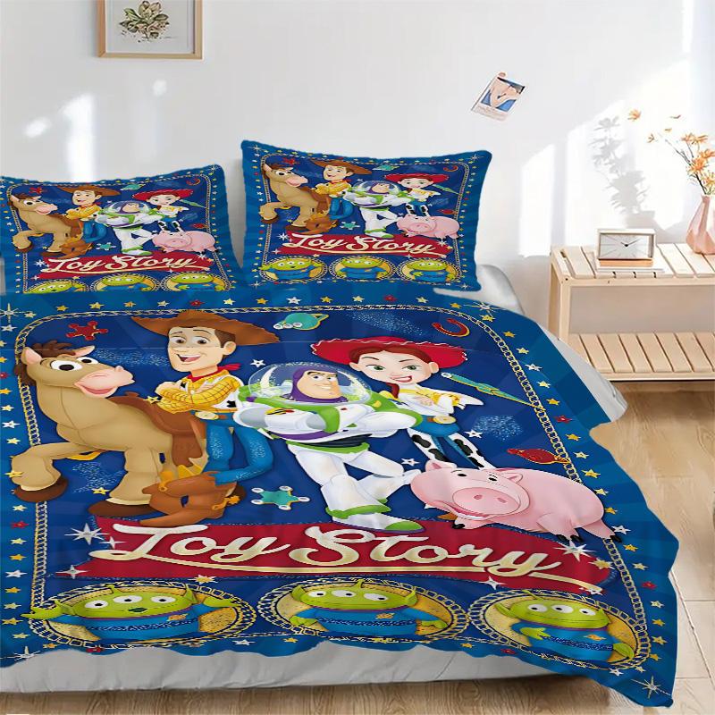 Toy Story Characters Print 3Pcs Bedding Setduvet Cover With 2 Bedropillowcase Home Birthday Gift