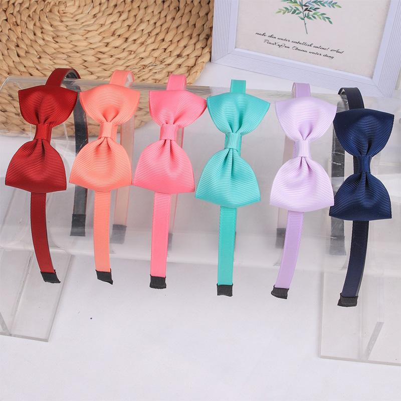 1PCS Cute Solid Color Ribbon Hair bands for Baby Girls Bows summer Headband for girls Kids Fashion Hair Aceessories  FDr10