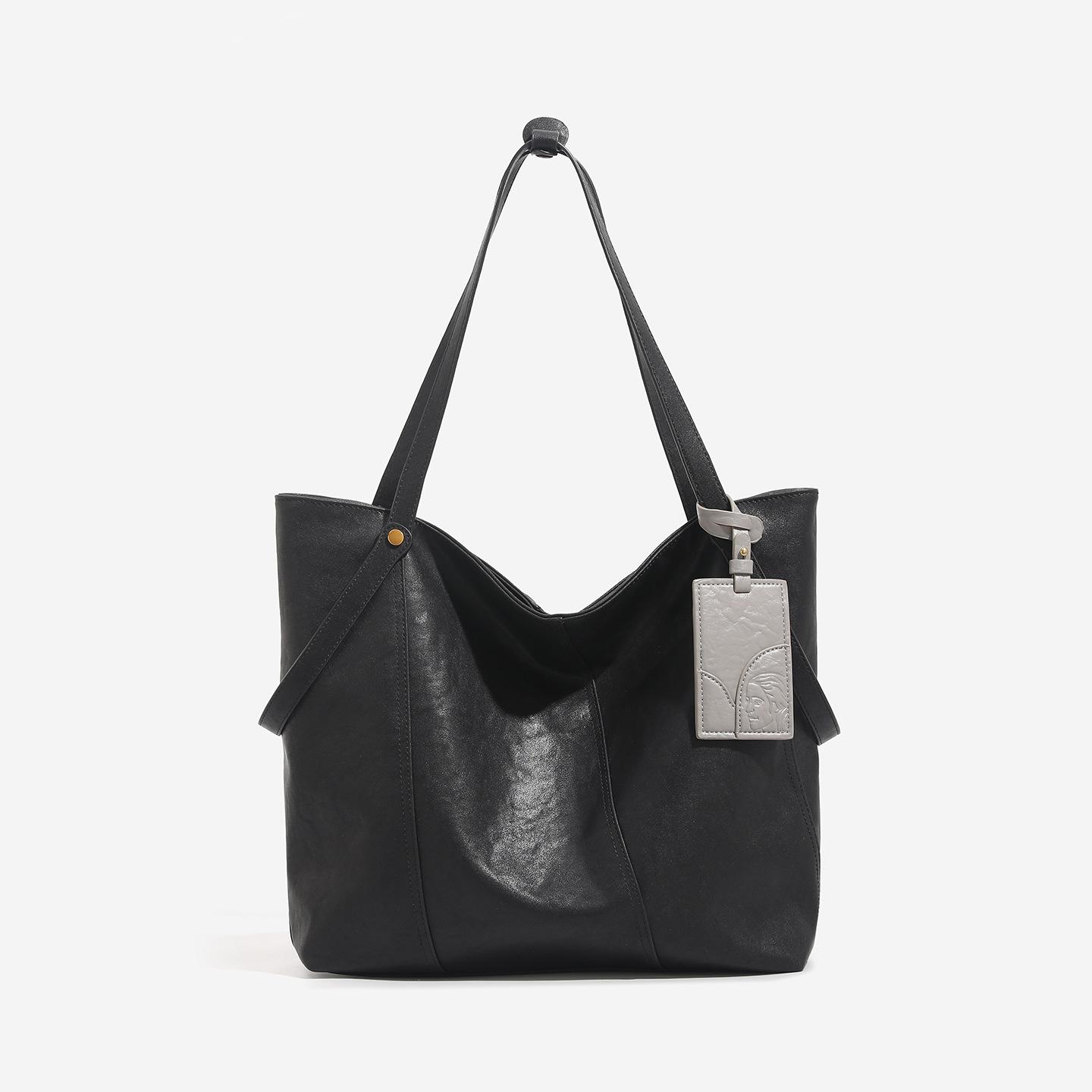 

Нишевая и высококлассная сумка-тоут, простая и модная, вместительная одноплечевая сумка для поездок на работу чёрный