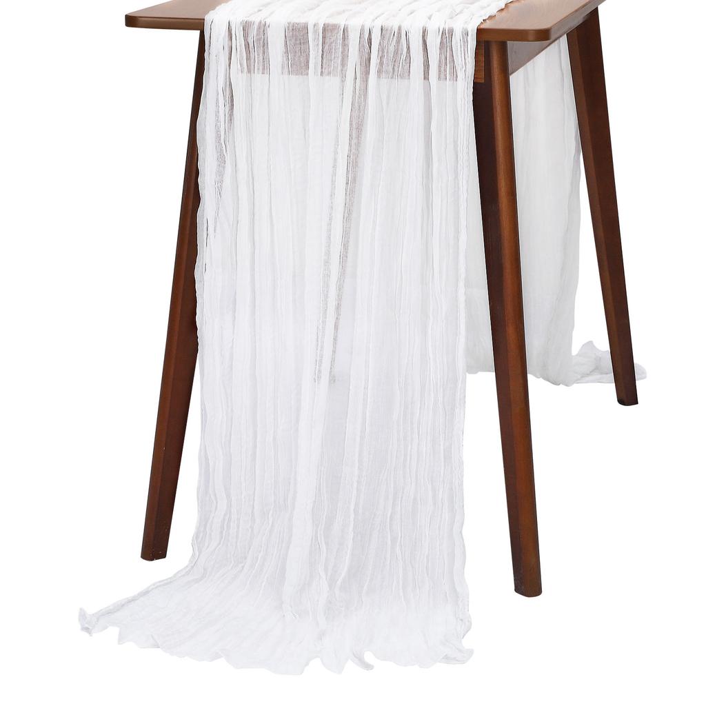 Table Runner Beautiful Foldable Soft Cheese Cloth Decorative Table Runner for Wedding Party Baby Shower