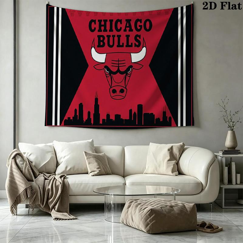 Chicago Bulls Wall Tapestry Aesthetic Wall Hanging Printed Fabric Blanket Decorative Tapestries for Bedroom Living Room Home Decor