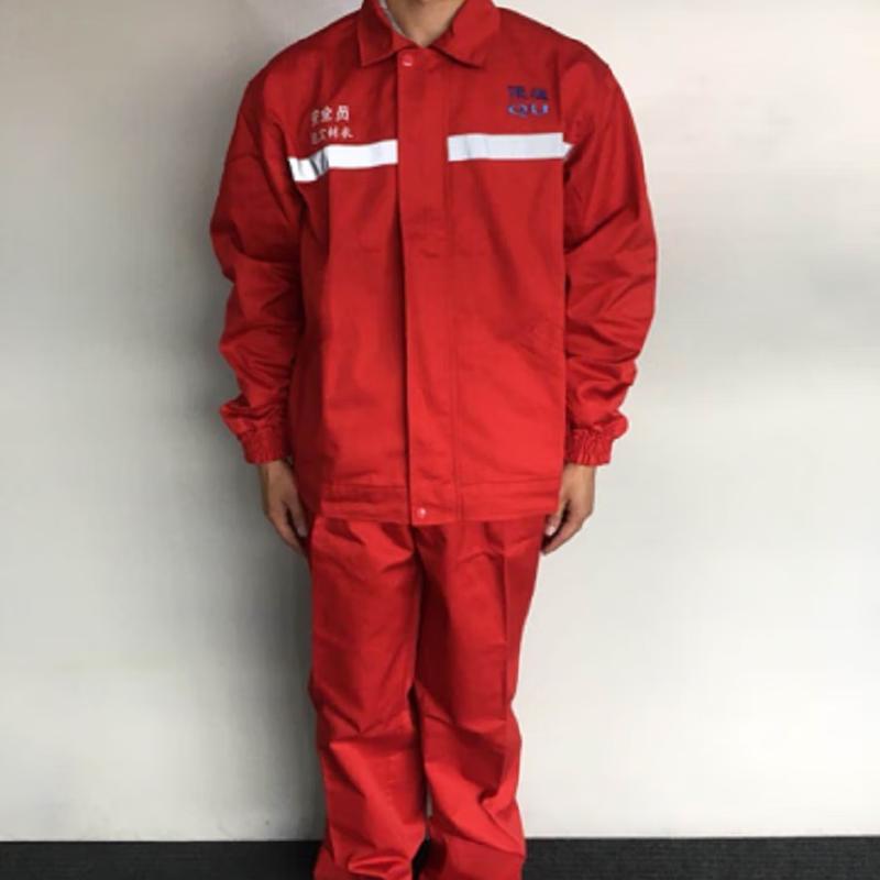 Jin Bai Qi Red Thick Long Sleeve Workwear Set 3XL