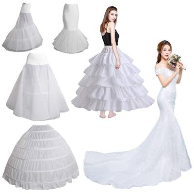 Aufgeblähtes Design Hochzeitsunterrock Weißer Reifenkrinoline Hohe Qualität Brautunterrock Formelle Anlässe