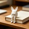 Easter Egg Bunny Figurine, 3D Printed Poseable Rabbit Statue with Movable Legs, Cute Desktop Ornament for Home, Office