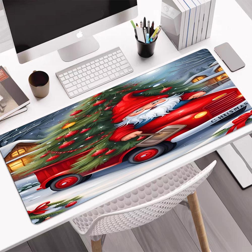 Christmas Santa Claus Theme Mouse Pad, Non Slip Rubber Base, Multifunctional Office & Home Decor, Perfect for Workspace Personalization.