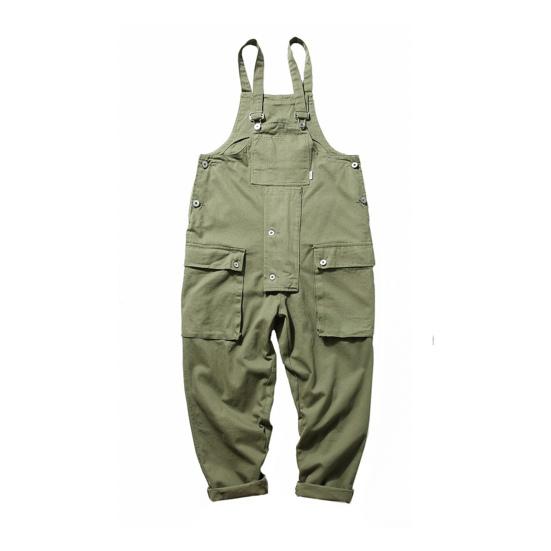 Herren Jumpsuit Mehrere Taschen Einfarbige Tasche Locker Bequem Verkleidung Übergroß Vintage