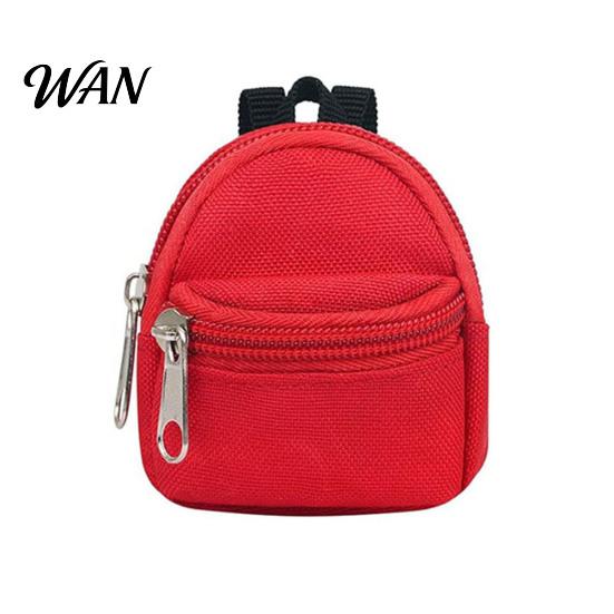 Small Zipper Pouch Mini Backpack Coin Purse, Scratch Resistant Zippered Compartment Doll Accessory Keychain Bag, Waterproof Oxford Cloth Earphone Case