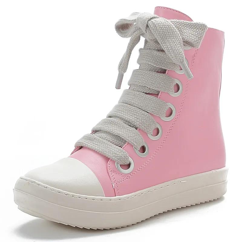 Rick High Top Flat Sneakers Platform Corss Tied Men's Shoes Women Sneakers Oween Designed Causal Flats Zip Ankle Botas 45