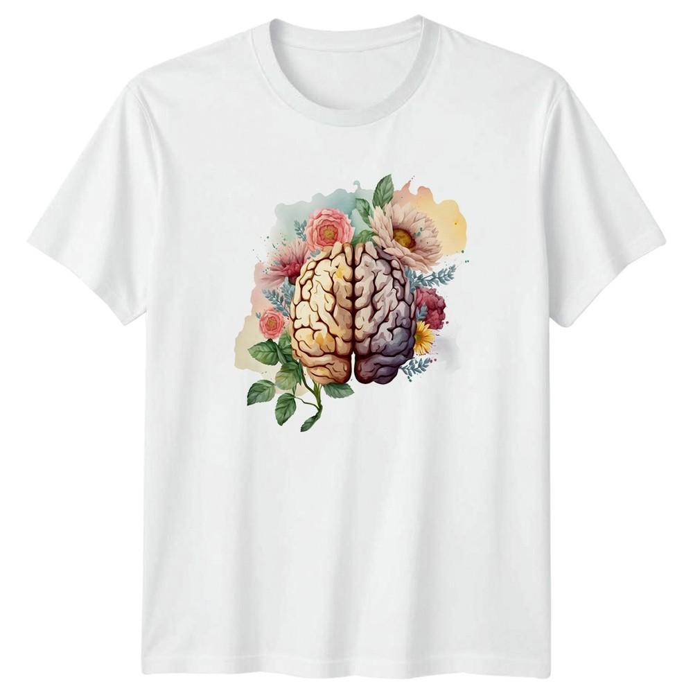 Floral Brain Unisextal Health Unisexs TShirt Psychology Birthday Gift For Her S
