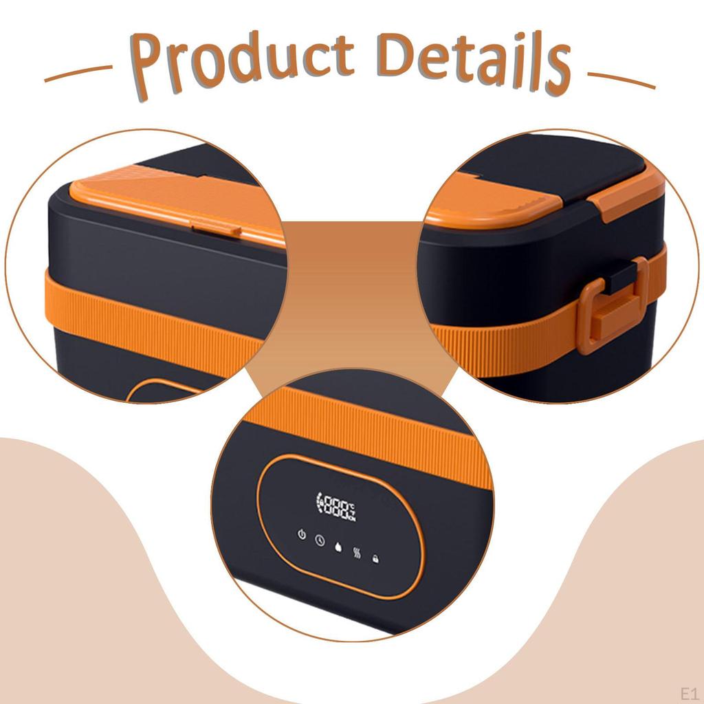 Electric Lunch Box Compact Stainless Steel Container Fast Heating for Adults