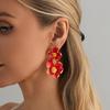 Exquisite White Enamel Petal Dangle Earrings for Women Vintage Double-Layer Metal Flower Earrings Classic Fashion Jewelry Gifts