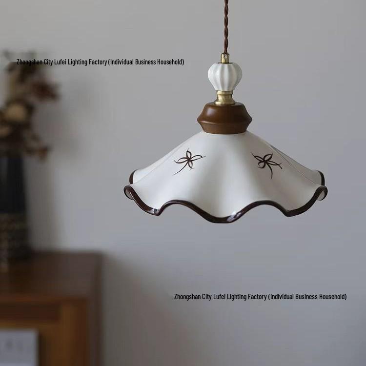 Warm French Vintage Style Ceramic Pendant Light for Restaurant, Bedroom, or Hallway