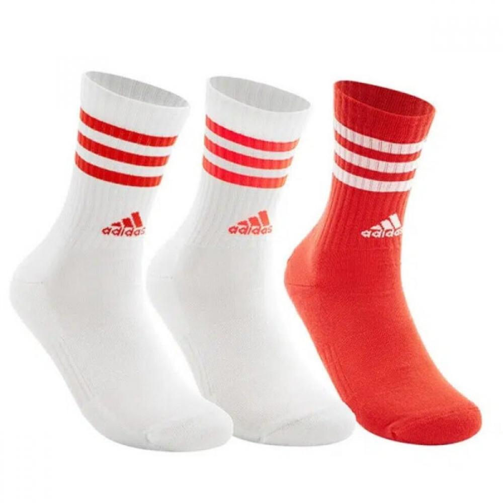 Adidas 3s Cushion Sports Socks Solar Red 3 Pack
