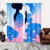 Watercolor Art Curtains 2pcs – Bold Blue and Yellow Abstract Design, Contemporary Window Decor for Home and Art Lovers