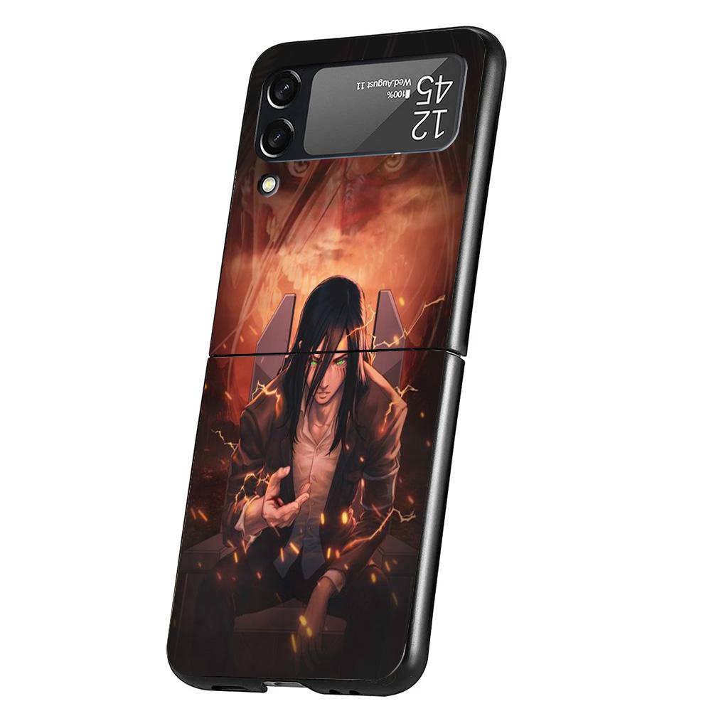 Attack Eren Cover Phone Case For Samsung Galaxy Z Flip 7 6 5 4 3 5G Flip7 Flip6 Flip5 Flip4 Flip3 Black Fundas Shell Galaxy Z Fl