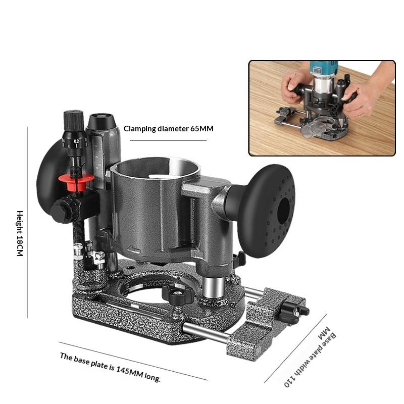 1Pcs Adjustable Aluminum Alloy Plunge Router Base Trimming Machine Base With Dust Collection Cover Electric Tool Accessories