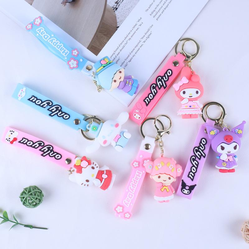 Sanrio Cartoon Couple Keychain Pendant Figurines Gift Set