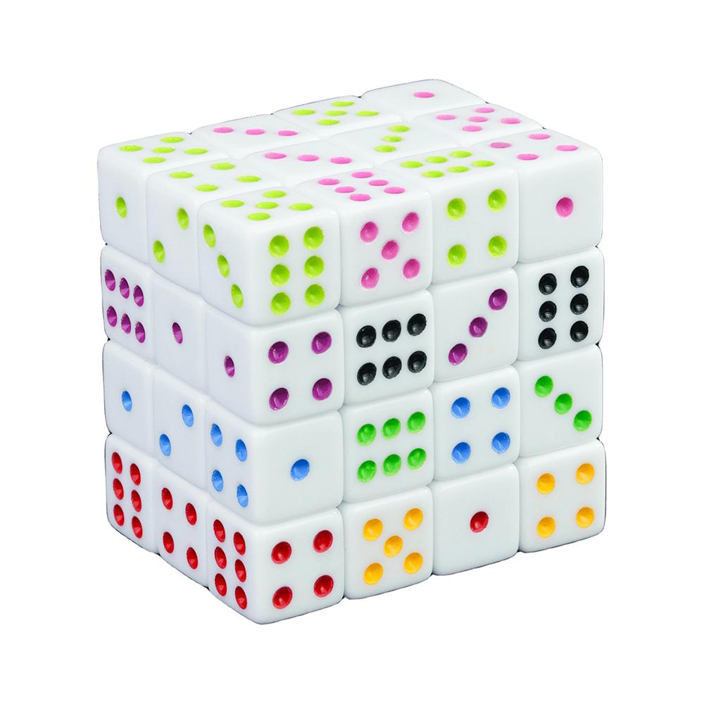 Six Sided Game Dice Set- Square Corner 16mm D6 with Standard Dots Dice for Board Games and Teaching Math