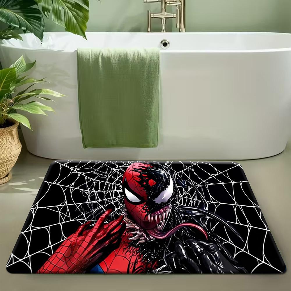 1pc MARVEL Superhero & Classic Movie Hero Floor Mat - Durable Polyester, Machine Washable, Rectangular Design for Living Room,