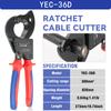 Insulated Ratcheting Cable Cutters Wire Pliers Heavy Duty Wire Cutters for Multi-Strand Aluminum & Copper Cables Up To 240mm²