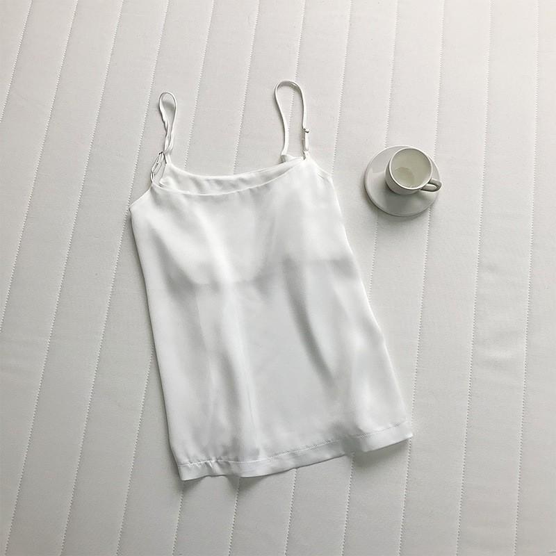 Ebya2026 Interior Or Single Wear Satin Thin Shoulder Strap Vest Women Medium белый