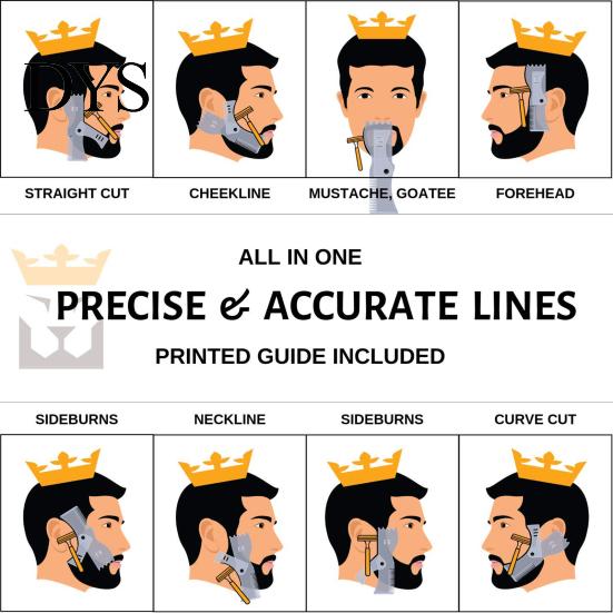 Facial Hair Grooming Tool Beard Styling Comb Portable Line Up Edging Shaping 360-Degree Rotation Perfect Men for All Face Shapes Home School