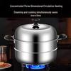 Sule 304 Stainless Steel 34cm Double-Layer Steamer Pot