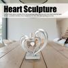 Double Heart Sculpture Resin Romantic Heart Statues Love Sculpture for Couple Love Statue Weeding Anniversary BS20621
