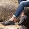 Fashion Men Casual Shoes Handmade Genuine Leather Versatile Outdoor Men Sneakers Black Brown Thick Bottom Non-Slip Classic Hiking Shoes