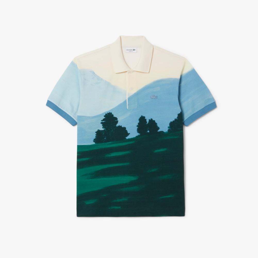 Lacoste Men's LANDSCAPE All-Over Jacquard Short-Sleeve Polo Shirt PH5895-55N9IX