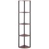 VEVOR 5 Tier Corner Shelf, Tall Corner Stand with LED Light, Wall Shelves Tower Storage Organizer with Metal Frame & Wooden Shelves