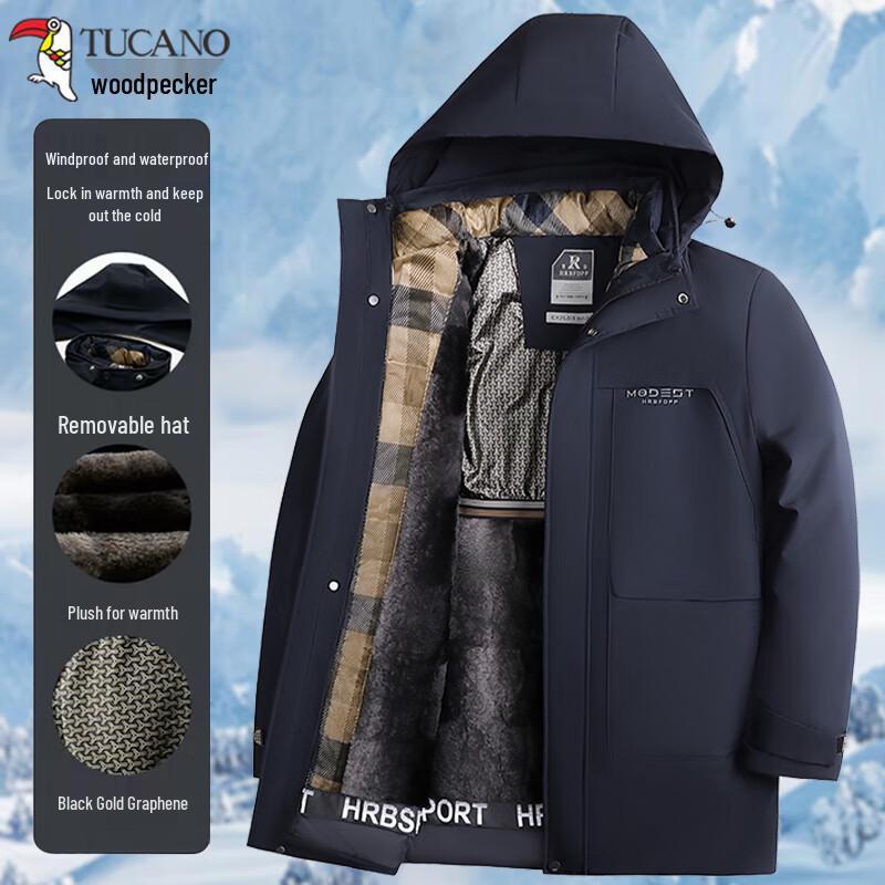 TUCANO Men s Winter Plus Velvet Hooded Padded Jacket XL