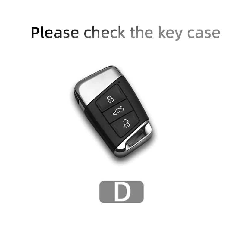 Suede Leather Car Key Case For Volkswagen VW Tiguan MK2 Magotan Passat B8 CC 2017 2018 For Skoda Superb A7 Key Chain