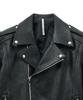 Noirer Antique Cow Leather Crop Rider Jacket (Black)