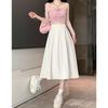 Women's Casual High-Waist A-Line Midi Skirt