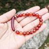 Unisex Elastic Bracelet with Natural Red Agate Stone Beads