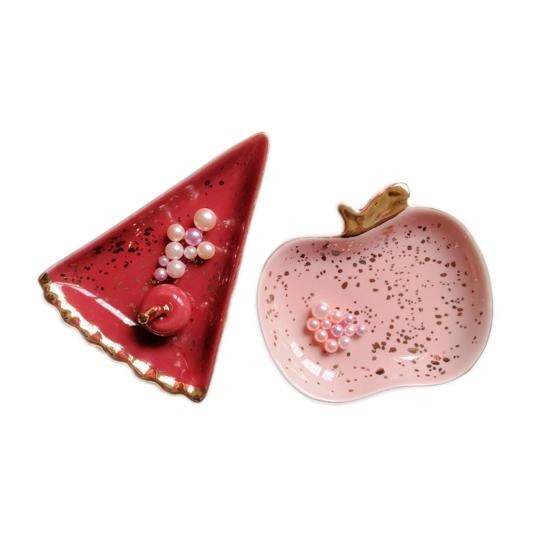 Jewelry Dish Cute Multi-purpose Ceramic Earrings Decorative Display Bowl for Indoor