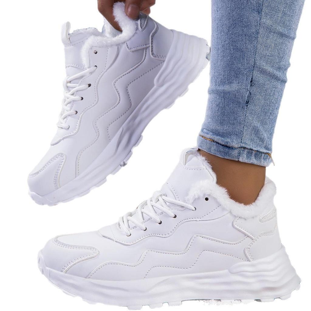 Women's Winter Leather Velvet-Lined Warm Casual Outdoor Shoes