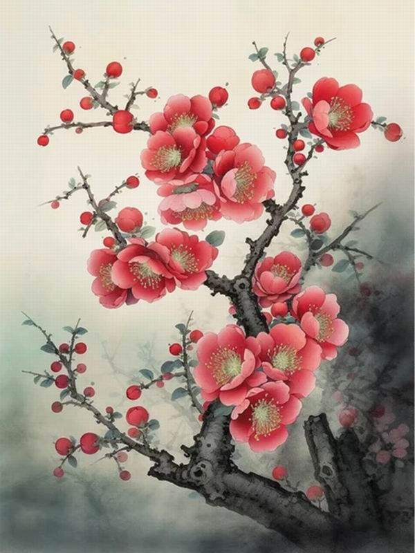 Diamond Painting New Collection 2024 Abstract Red Flower Diy Full Square Round Drill Rhinestone Embroidery Floral Mosaic Cross Stitch Kits