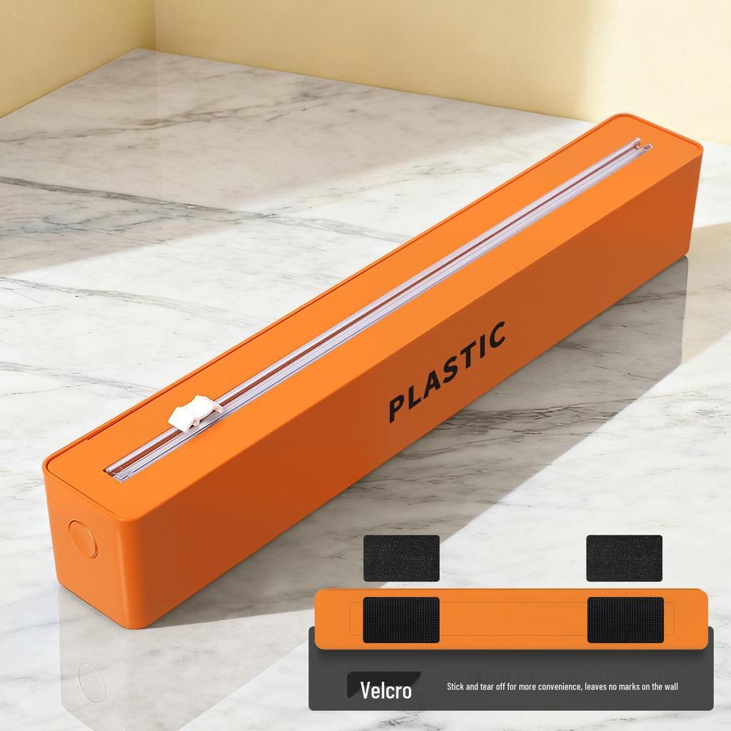 Wall-Mounted Magnetic Cling Film Cutter with Suction Cup & Two-Way Sliding Blade for Foil and Baking Paper