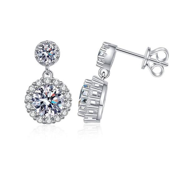 1 Pair Stud Earrings White Cubic Zirconia Stones Ear Studs High Transparency Women Earrings Temperament Versatile Jewelry Gift