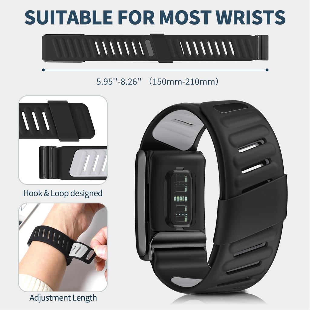 Kompatibelt silikonarmband i två färger för Whoop 5.0 & 4.0 sportarmband