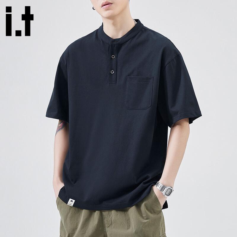 :Мужская американская футболка-henley с коротким рукавом CHOCOOLATEIT 2XL