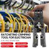 Ratcheting Crimping Tool with LED Tester 4 in 1 Multifunction Wire Crimpers Stripper Cutter Tester, 8P 6P 4P Network