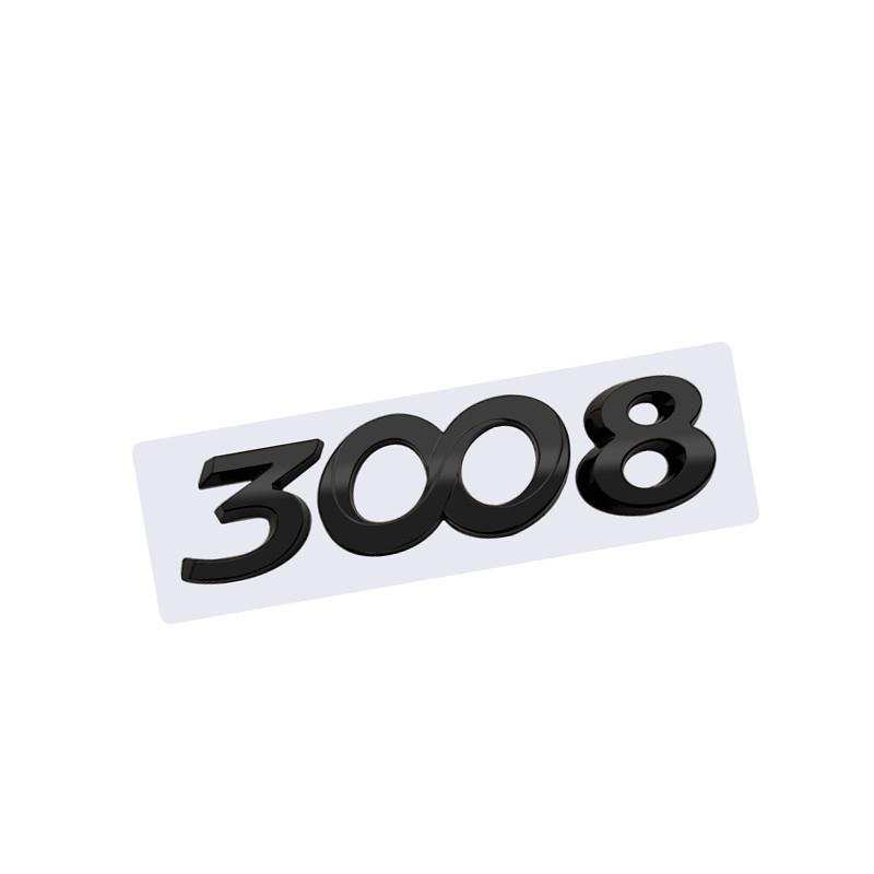 VZQR9 3D Błyszczący Czarny Chrom Srebrny Metalowe Logo Emblemat Odznaka Naklejka Samochodowa dla Peugeot 3008 Akcesoria Samochodowe