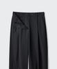 MUSINSA STANDARD WOMAN Women'S Low-Waist Deep Tuck Wide Hidden Elastic Waist Slacks [Charcoal Gray]